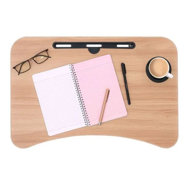 New Wood Portable Laptop Table Foldable Dormitory Bed Laptop Desk Book Reading Tray Cup slot Bed Table For Computer Notebooks