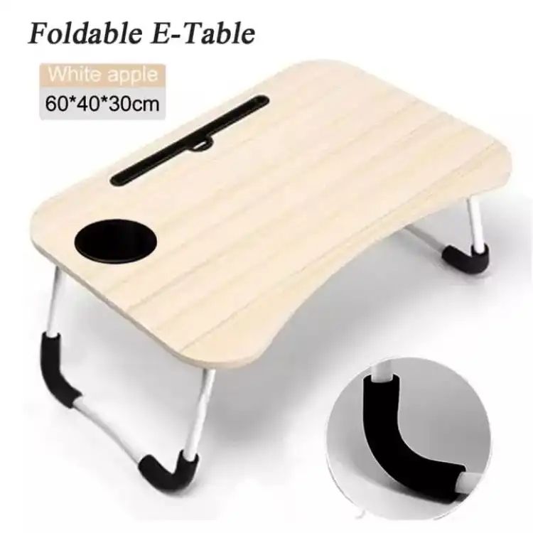 New Wood Portable Laptop Table Foldable Dormitory Bed Laptop Desk Book Reading Tray Cup slot Bed Table For Computer Notebooks